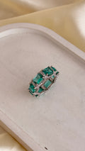 Aqua Green AD Band Ring