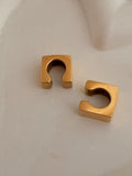 Chunky Gold Sqaure Earcuff Pair