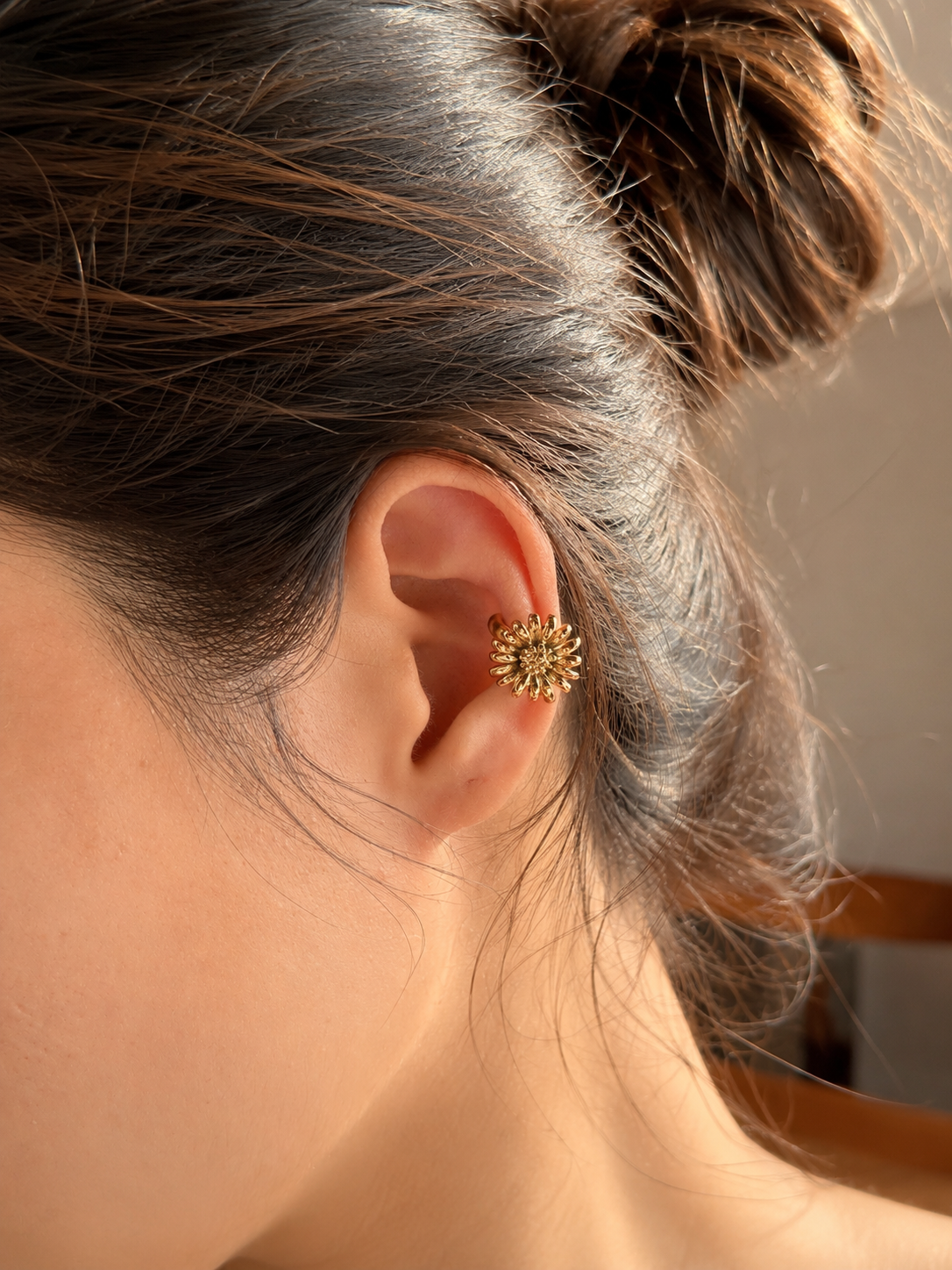 Golden Floral Earcuff