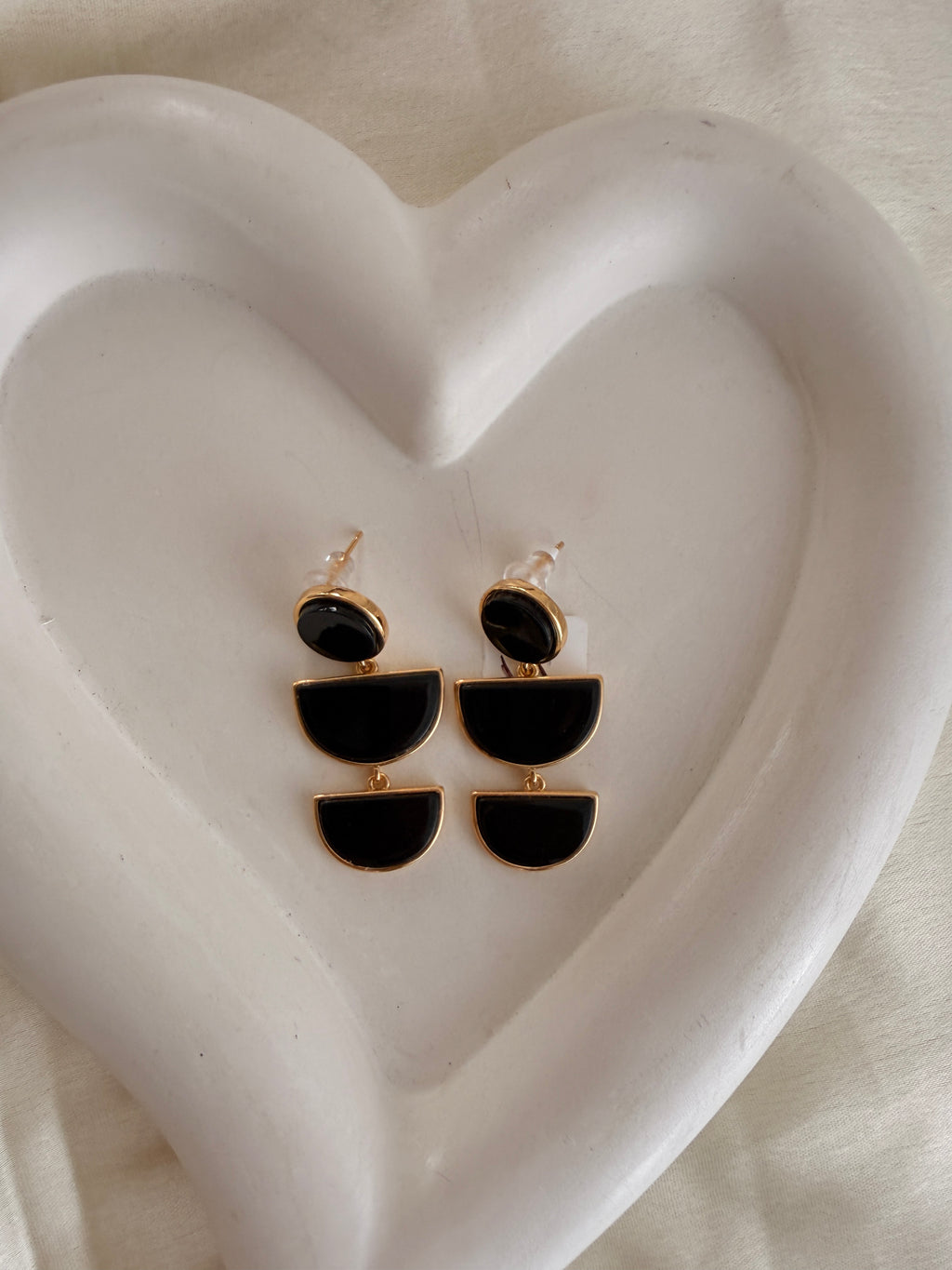Black Triple Layer Earring