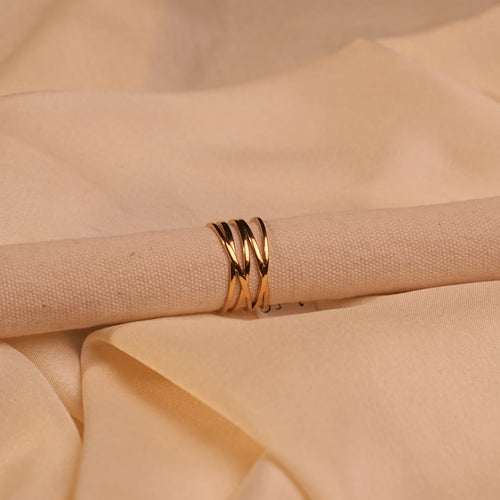 Bold Triple Twisted Gold Wrap Ring - Buy Statement Ring Online India - Drattans