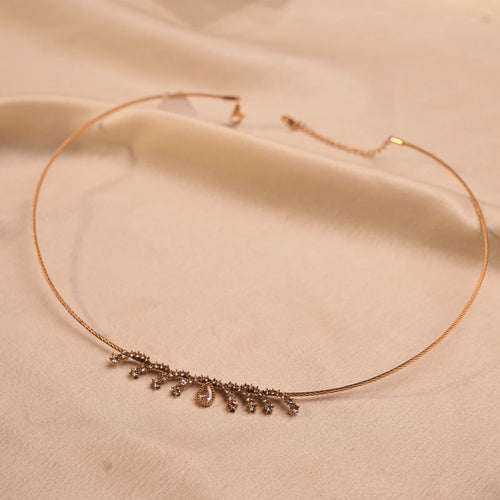 Crystal Botanical Spray Wire Choker Necklace - Buy Choker Necklace Online India - Drattans