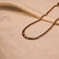 Crystal Station Gold Herringbone Chain Necklace - Buy Gold Necklace Online India - Drattans