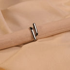 Double Bar Silver Open Sculptural Ring - Buy Silver Ring Online India - Drattans