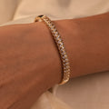 Double Row Crystal Pavé Gold Bangle - Buy Crystal Bangle Online India - Drattans