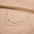 Double Strand Snake Chain Teardrop Station Gold Necklace - Buy Gold Necklace Online India - Drattans