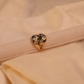 Dual Dome Crystal Bypass Gold Ring - Buy Bypass Ring Online India - Drattans
