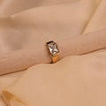 Emerald Cut Crystal Bezel Wide Band Gold Ring - Buy Crystal Ring Online India - Drattans
