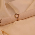 Gold Open D-Link Crystal Pavé Ring - Buy Crystal Ring Online India - Drattans