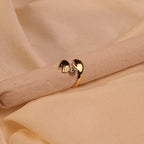 Gold Open Wing Solitaire Crystal Ring - Buy Crystal Ring for Women Online India - Drattans