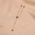 Gold Sunburst Flower Lariat Y-Necklace - Buy Lariat Necklace Online India - Drattans