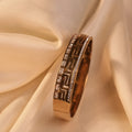 Greek Key Baguette Pavé Crystal Rose Gold Bangle - Buy Rose Gold Bangle Online India - Drattans