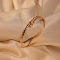 Half Pavé Crystal Arc Open Gold Bangle - Buy Crystal Bangle Online India - Drattans
