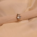 Large Oval Crystal Claw Prong Solitaire Gold Ring - Buy Cocktail Ring Online India - Drattans
