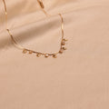 Milgrain Oval Disc Baguette Crystal Drop Gold Necklace - Buy Charm Necklace Online India - Drattans