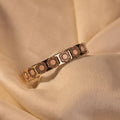 Mocha Daisy Flower Tile Enamel Gold Bangle - Buy Enamel Bangle Online India - Drattans