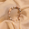 Nude Blush Chevron Enamel Gold Stretch Bracelet Set - Buy Bracelets Online India - Drattans