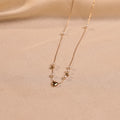 Pearl Station Puffy Heart Gold Chain Necklace - Buy Pearl Necklace Online India - Drattans