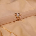 Princess Cut Crystal Halo Twisted Band Gold Ring - Buy Cocktail Ring Online India - Drattans