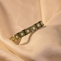 Sage Green Daisy Flower Tile Enamel Gold Bangle - Buy Gold Bangle Online India - Drattans