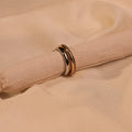 Triple Band Gold Silver Crystal Eternity Stacking Ring Set - Buy Ring Set Online India - Drattans