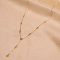 Vintage Milgrain Crystal Drop Charm Gold Necklace Angle - Buy Necklace Online India - Drattans